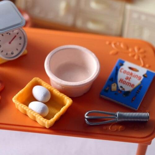 1set 1:12 Dollhouse Miniature Cookbook Eggbeater and bowl Model Accessories