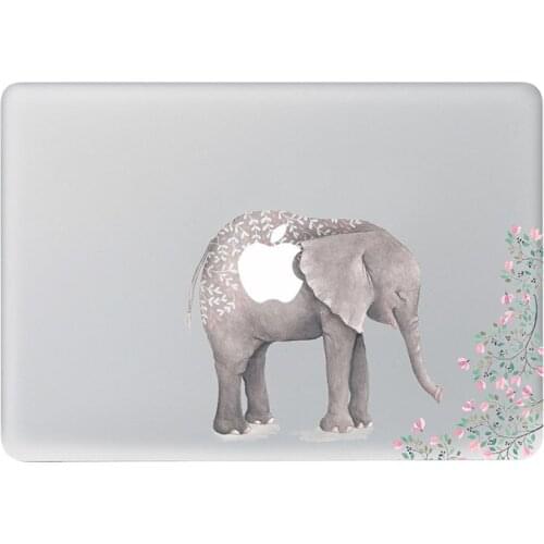 The elephant in the flower Vinyl Decal Notebook sticker on Laptop Sticker For DIY Macbook Pro Air 11 13 15 inch Laptop Skin