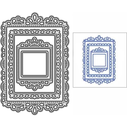 New Lace Rectangle Square Craft Embossing Mold 2021 Metal Cutting Dies for DIY Decor Scrapbooking Album and Card Making No Stamp