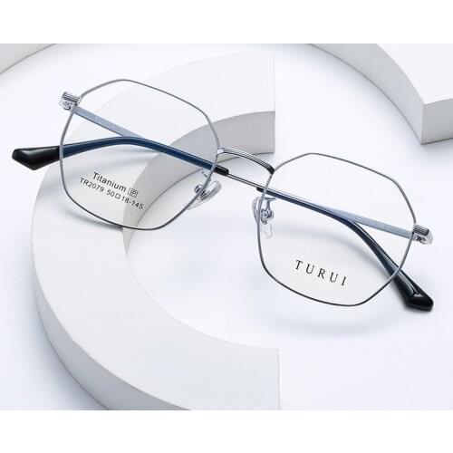 New β Titanium Full Frame Leisure Spectacle Frame Ultra Light Irregular Comfortable Glasses frame Men Women High Quality Eyewear