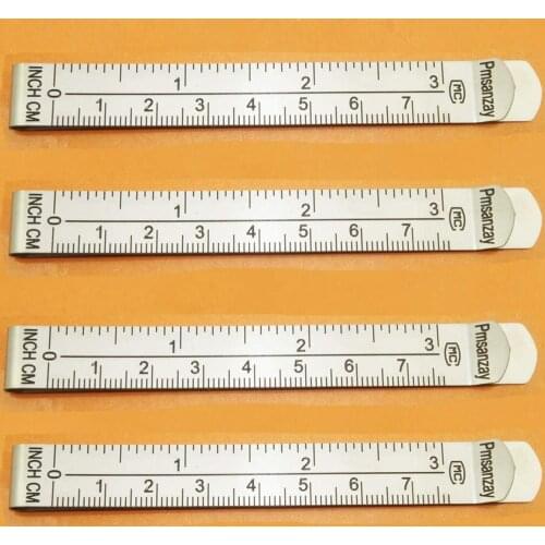 Quilting Supplies Set of 4 Stainless Steel Hemming Clips 3 Inches Measurement Ruler Sewing Clips for Wonder Clips, Pinning and M