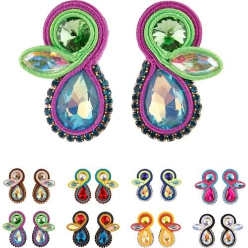 Handmade Soutache colourful womens earrings cute little angel Stud earring Fashion jewelry Dangle Pretty weaving Accessories