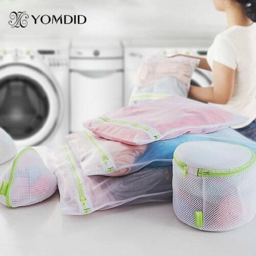 6pcs/lot Protecting Mesh Bag for Shirt Sock Underwear Washing laundry basket Durable Zippered Mesh Laundry Bag