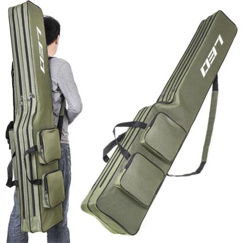 130Cm Fishing Bags Multifunction Fishing Rod Bags Case Fishing Tackle Bag Canvas Carrying Bag Carrier Travel Bag Storage Pack