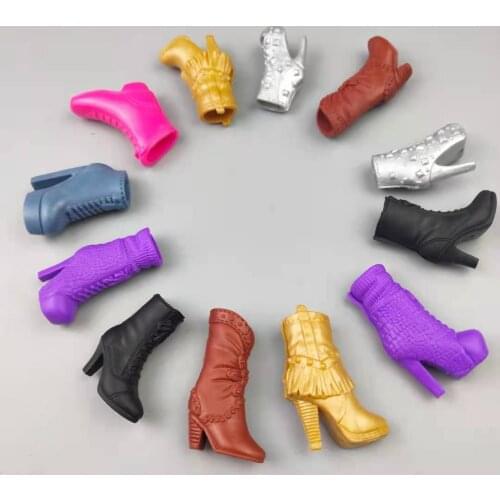 1:6 High Heel Doll Shoes Boots For Barbie Dolls Accessory Sandals Princess Foot Wear Booties For Barbie Shoes Kids Playhouse Toy