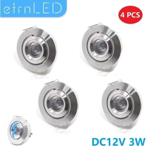 EtrnLED 4PCS Angled Rotatable Adjustable Mini Ceiling Spot Light 12V 24V Dimmable Recessed Downlight Indoor LED Spotlight 3W
