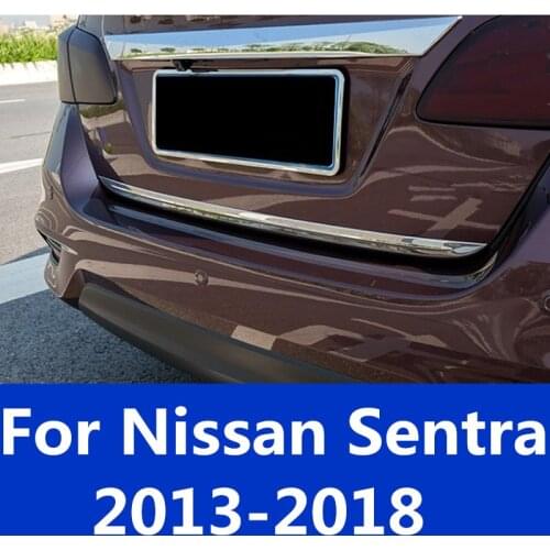 Rear Guard Tailgate decoration strip tail door decoration bright strip car Accessories For Nissan Sentra 2013-2018