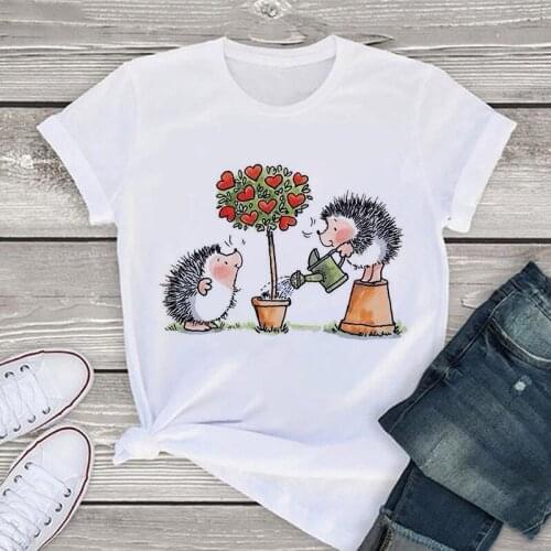 Summer Cartoon Printed S-XXXL T-shirts Womens 2021 Fashion Clothes T shirt T Shirt Cotton O Neck Tops Graphic Tees