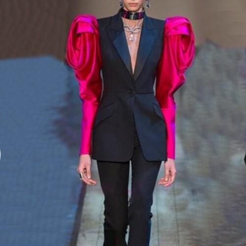High quality 2019 autumn new suit notched collar long-sleeved womens outer suit blazer trendy