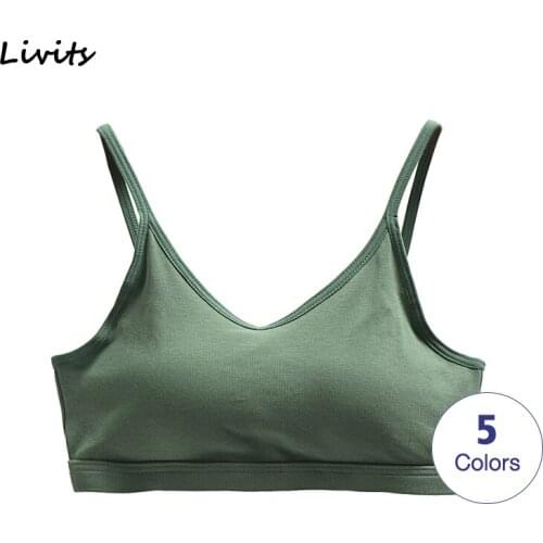 Women Tank-Top Padded Stretchable Cotton Push-Up Tops Crop-Top Camisoles Tube Vest V-Neck Sleeveless Sexy Casual Korean SA0989