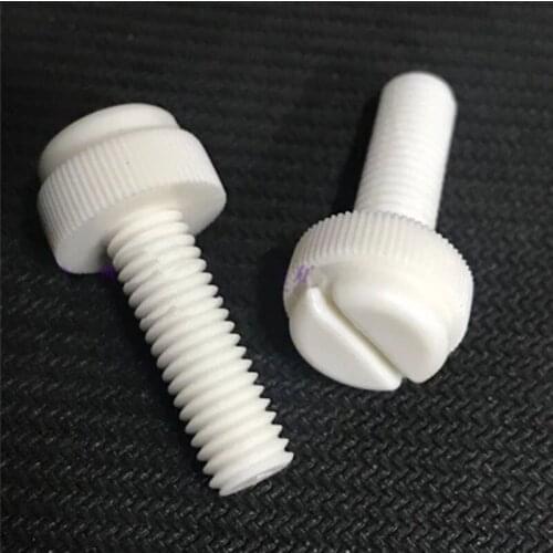 10pcs M6 Polypropylene PP Slotted Knurled hand screw Acid and alkali resistant preservative plastic screw bolt 6-60mm Length