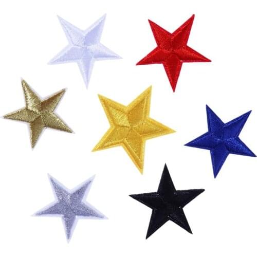 10pcs DIY Clothes Patch Small Five Pointed Star Embroidery Cloth Patch Decorative Patch Clothes Badge for T-shirt Jeans Skirt
