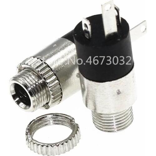 100PCS 3.5MM cylindrical socket PJ392 Stereo Female Socket Jack with Screw 3.5 Audio Headphone Connector PJ-392