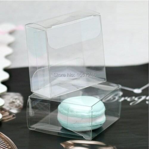 1000pcs 5cm Clear Plastic Macaron Box for 1 Macarons Bomboniere Favors Candy Boxes