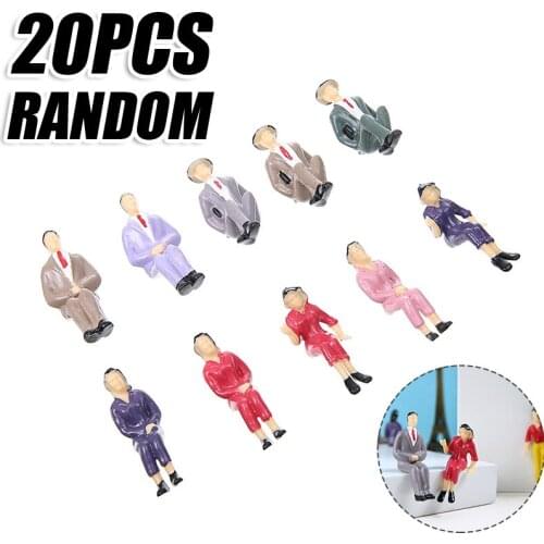 20pcs Figure Models 1:25 Painted Figure Mini humans Building layout Scenes colorful Sit Stands People Models