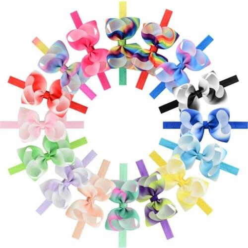 32 pcs/lot, Rainbow headbands , Grosgrain Ribbon Rainbow Bow headbands You choose colors