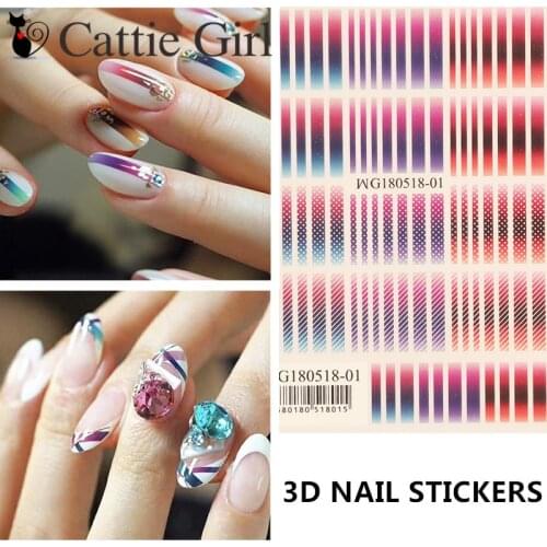 1 Sheet Dotting 3D Nail Art Transfer Stickers Graddient Colorful DIY Nail Designs Nail Accessories for Newest Nail Decorations