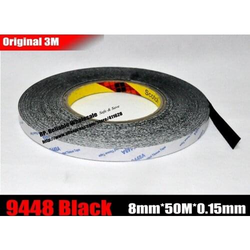 8mm* 50 meters) 3M Black Double Sided Adhesive Tape for Cellphone Tablet, GPS LCD Display, Touch Screen, Frame, Repair