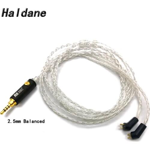 Free Shipping Haldane 2.5/3.5/4.4mm Balanced 4 Cores 7N OCC Silver Plated Headphone Upgrade Cable For ER4P ER4B ER4S(1.2 Meter)