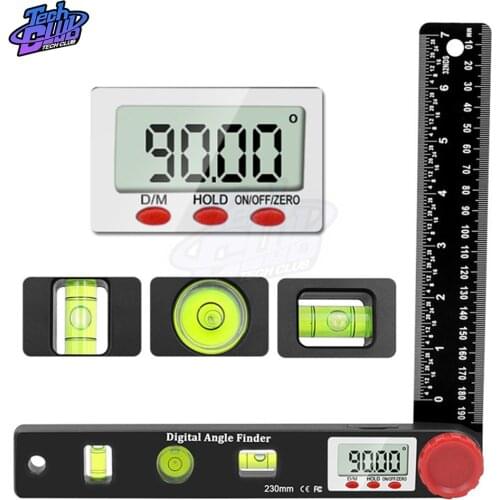 230mm 4in1 Digital Protractor Angle Ruler Spirit Level Ruler Woodworking Angle 360 Degree Angle Protractor