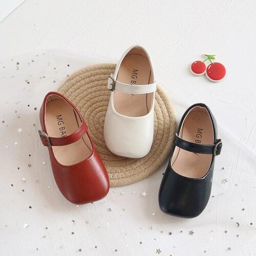 Childrens Leather Shoes New Fashion Girls Party Dance Princess Student Casual Single Shoes Kids Baby Toddler Flats E431