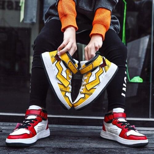 Skoex Childrens Sneakers Fashion Hook Loop Damping Sole For Children Sneakers Boys Running Shoes Big Kids Casual Sports Shoes