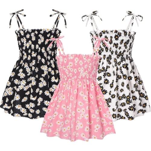 1-6Years Toddler Kid Baby Girls Daisy Slip Dress Floral Beach dress Clothes fêtes d'anniversaires Summer Sling princess dress M4
