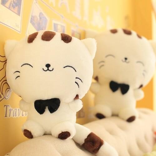 Big Face Cat Sofa Pillow Cute Cat Plush Doll Toys Home Gifts Plush Dolls Soft Bowknot Party Decor Stuffed Toys Sleeping Cushions