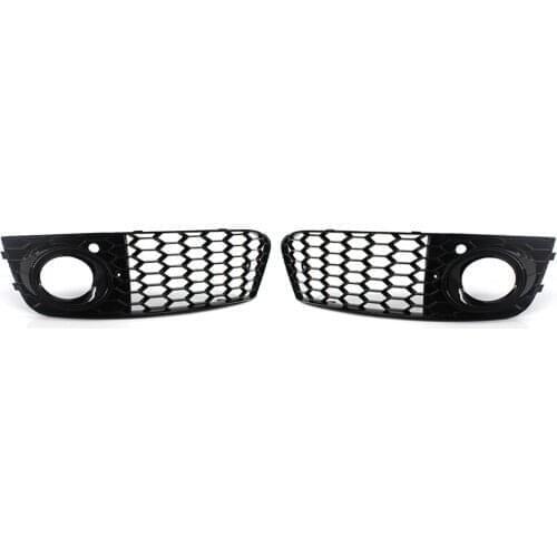For 09-11 AUDI A4 B8 BASE HONEYCOMB Front BUMPER FOG LIGHT GRILLE COVER BLACK