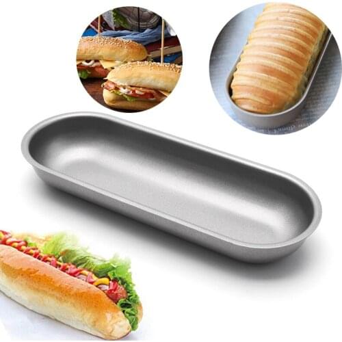 Hotdog Bread Mold Stainless Steel Oval Cookie Mousse Mini Cake Kitchen Dessert Cake Decorating Accessories Baking Tools