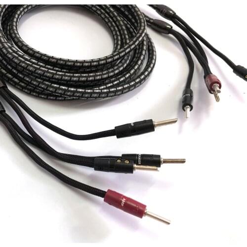 New Type 8 Terminated Hifi Audio Speaker Cables 15 AWG - BFA Plugs Pair for Amplifier CD Player Home Theater