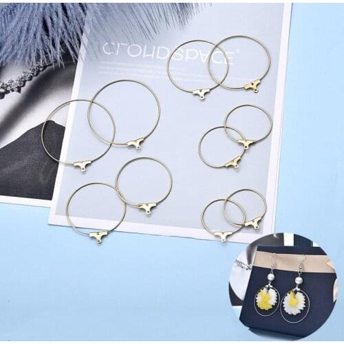 20pcs/Set Stainless Steel Earrings Hook Connectors Round Loop Earrings For DIY Women Jewelry Making Findings 20/25/30/35/40mm