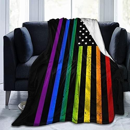 LGBT Pride Flag Blankets LGBT Pride Rainbow Flag Blankets Blankets Patriotic American Lesbian Gay Pride Blankets Patriots Gifts
