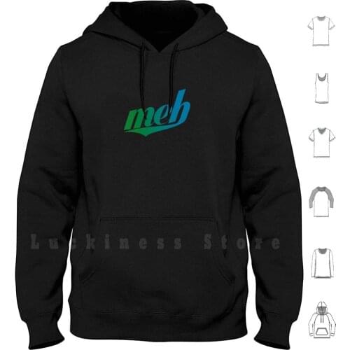 Meh-Swoosh Style-Green / Blue Hoodie Long Sleeve Funny Cool Retro Vector Mighty Classic Vintage Animal Band Basketball