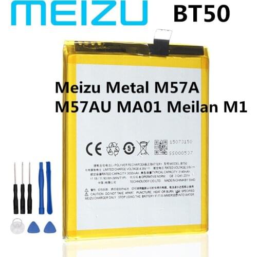 For Meizu Metal Battery BT50 Meilan M1 Metal 3040mAh Battery Replacement High Quality Battery Parts Smart Phone