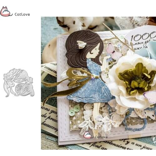 Flying Kiss Girl Metal Cutting Dies Stencil For Diy Scrapbooking Album Embossing Paper Cards Deco Crafts Die Cuts New 2019