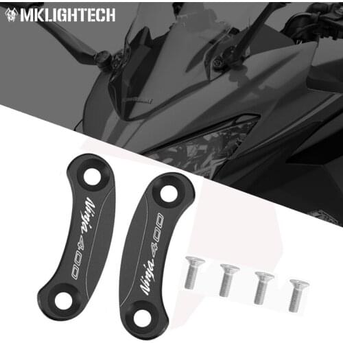 MKLIGHTECH Aluminum Mirror Hole Cover Plug Decorative Cap Mirror Driven Eliminators For KAWASAKI NINJA 400 Ninja400 2018-2021