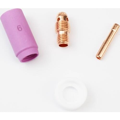 4pcs Consumables kit For TIG Welding Torch SR WP 9 20 25 With 13N #6 Nozzles 2.4mm Collets And Collet Bodies 598882 Insulator