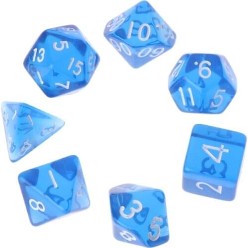 New 7pcs/set Polyhedral Multi Sided Dice D4-D20 Dungeons&Dragon D&D RPG Poly Game