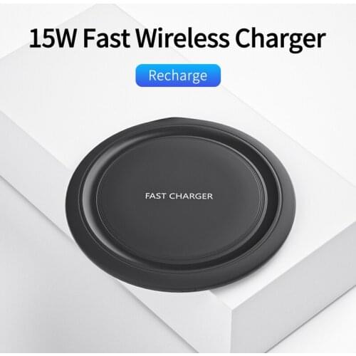 The New Round 15W Wireless Charger Suitable for IPhone and Huawei Wireless Car Charger