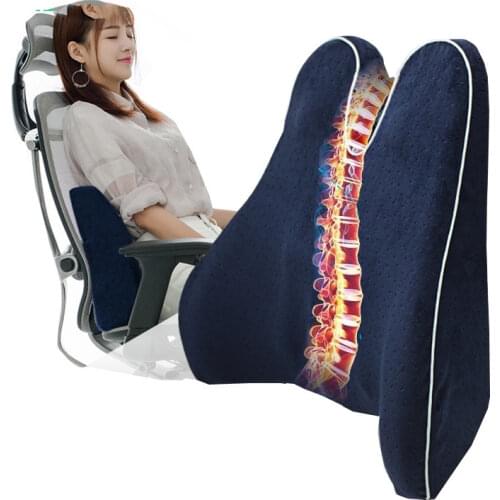 Pain Large Size Back Support Pillow Memory Foam Backrest Massage office Chair cushion