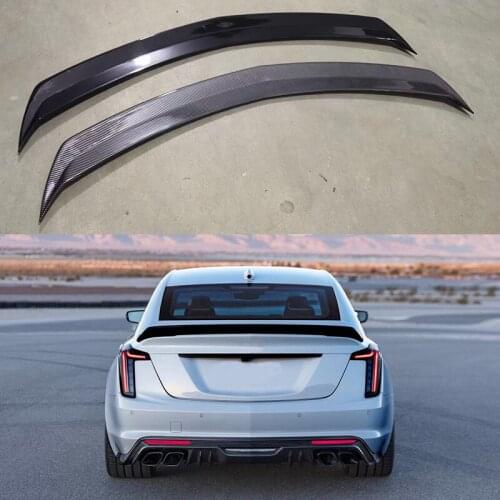 Fit for Cadillac CT5-V 2020+ Blackwing tail black wing version 1:1 version bright black carbon fiber pattern