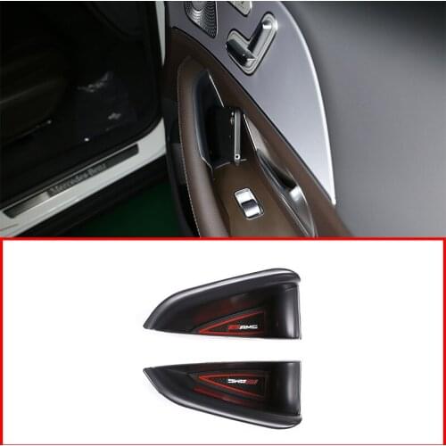 ABS Plastic Black Car Door Armrest Storage Plate Car Accessories Interior For Mercedes Benz GLE GLE350 GLE450 2020