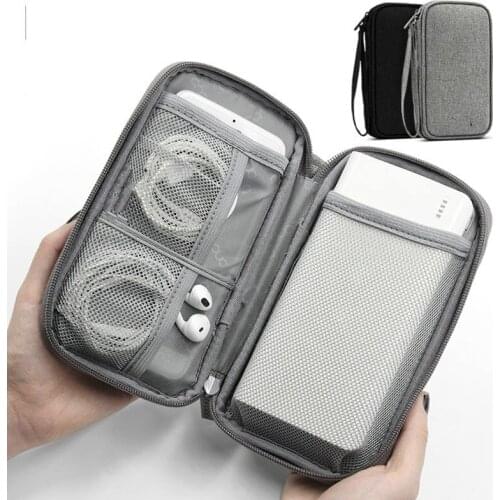 The storage bag can be used for power bank, mobile power, data cable, headset cable, multi-function digital protective cover