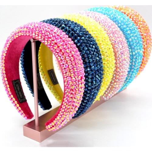 Baroque headband Korea full drill sponge with drill Korean wide edge drill headband