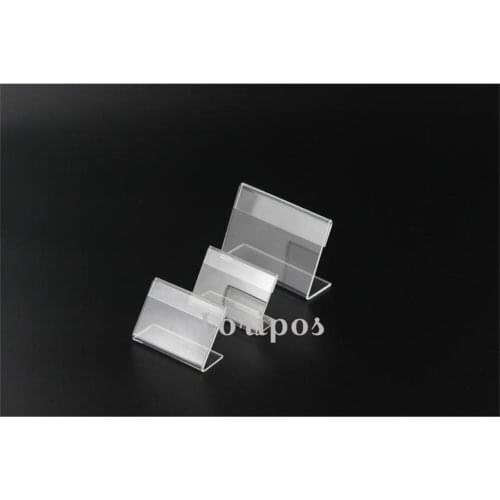 10pcs Clear Acrylic Desk Sign Stand L-Shape Table Price Tag Display Holders Card Paper Label Frame