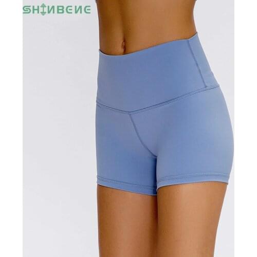 SHINBENE CAMO Prints High Waist Fitness Workout Shorts Women Naked-feel Fabric Plain Squatproof Yoga Trainning Sport Shorts