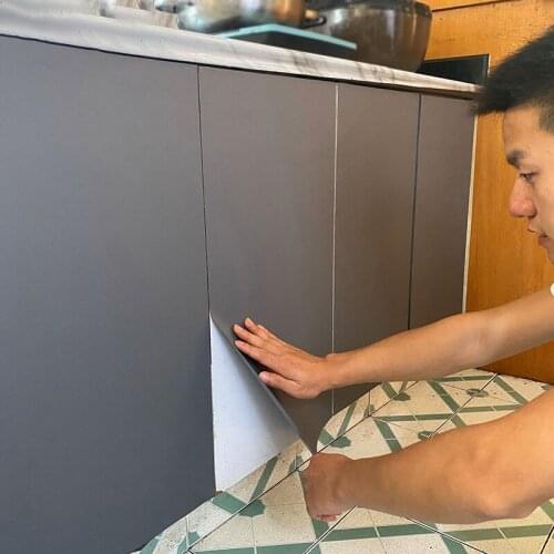 Thickened Self-Adhesive Film Furniture Renovation Waterproof 3d Wall Stickers Kitchen Decorative Vinyl Film PVC Cabinet Stickers