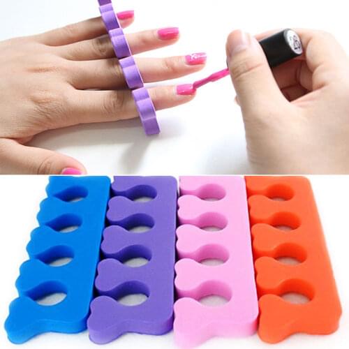 50-5Pcs/lot Professional Nail Art Toes Separators Fingers Random Color Soft Sponge UV Gel Polish Beauty Manicure Pedicure Tools