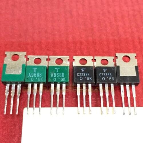 10Pairs 2SA968B or 2SA968 + 2SC2238B or 2SC2238 TO-220 5A 160V NPN + PNP Transistor